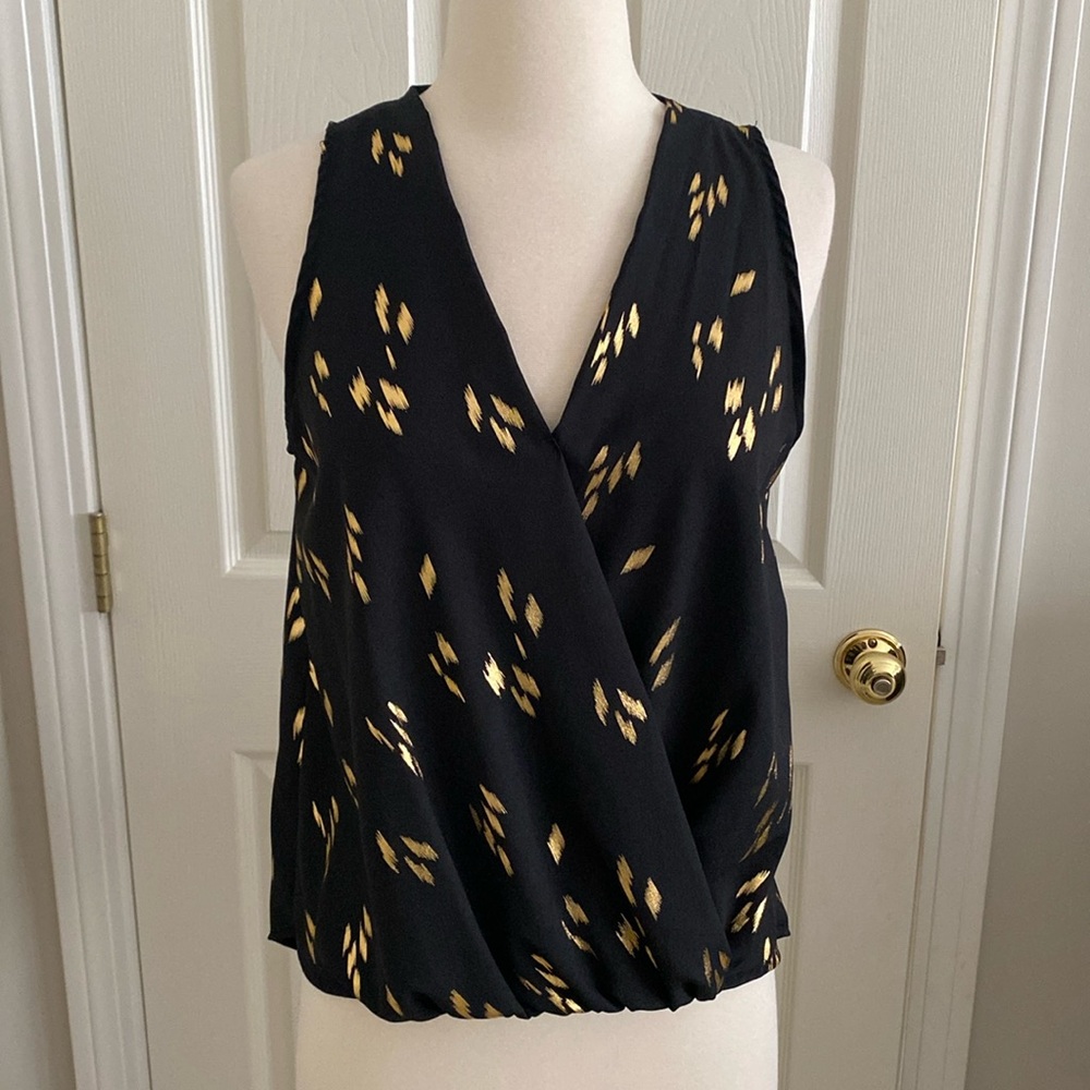Black and gold sleeveless top